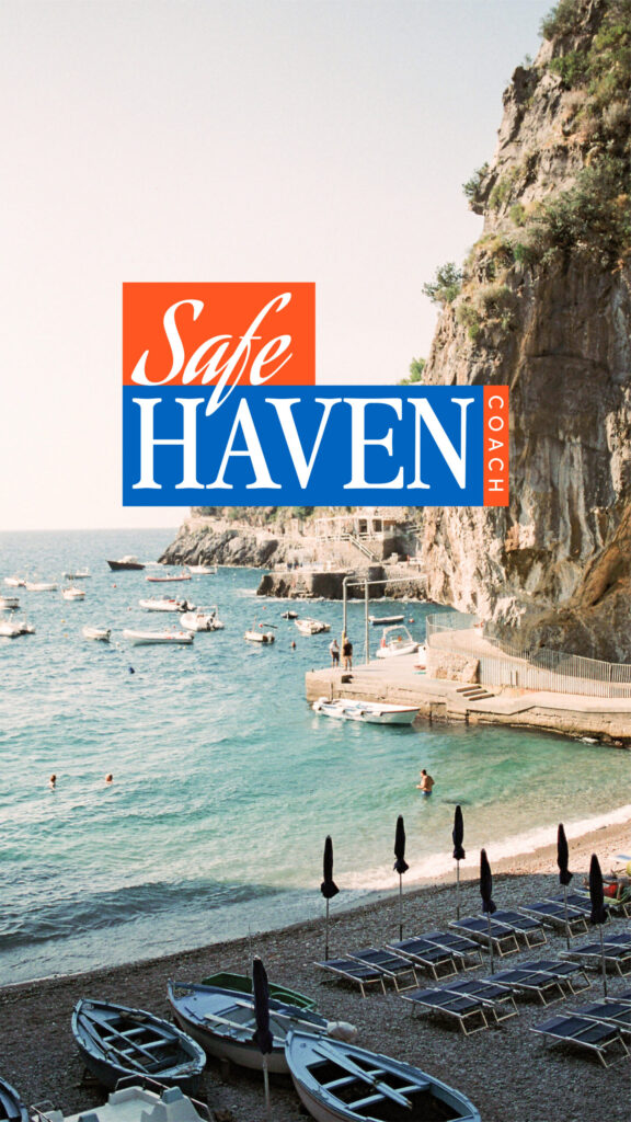 Brand design and development for Safe Haven coach: Nervous system support & somatic coaching for high-achievers who want to heal while pursuing their goals. Designed by LMC Agency