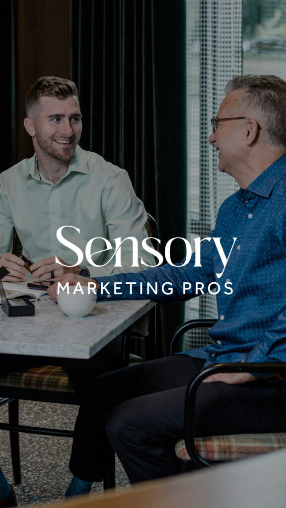 Promotional graphics designed for Sensory Marketing Pros. Rebranding artwork designed by LMC Agency, a creative brand agency in Grand Rapids, Michigan.