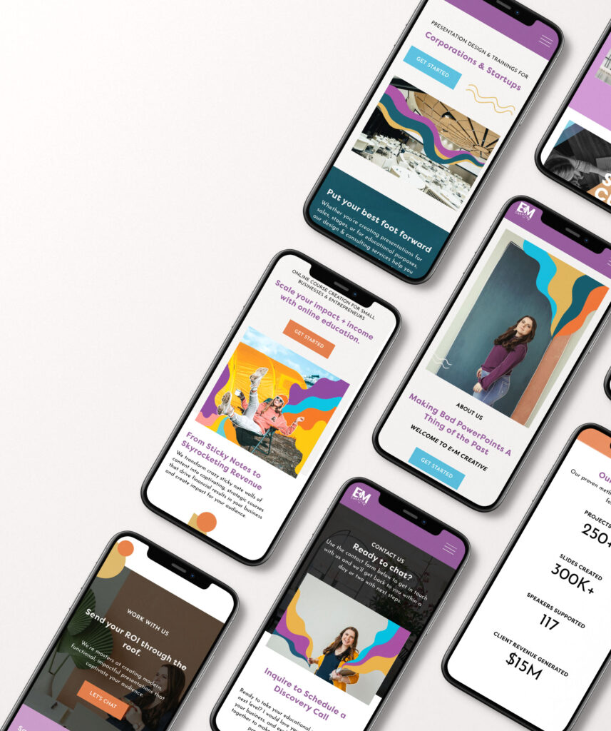 E+M Creative Co custom web experience built by Lucera Studio