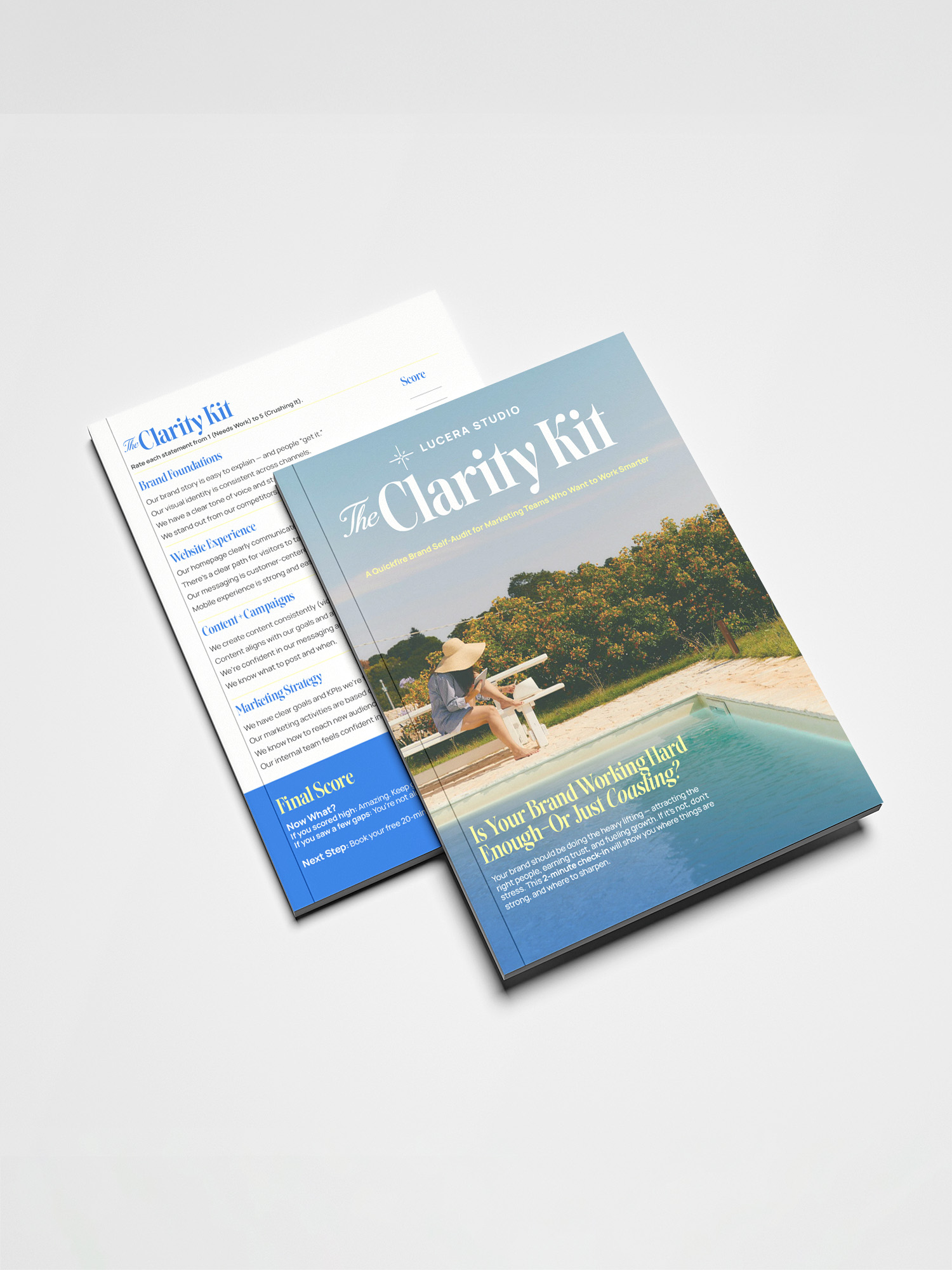Lucera Studio's Clarity Kit is a no-fluff guide that helps you gain clarity across your brand, website, content, and marketing.