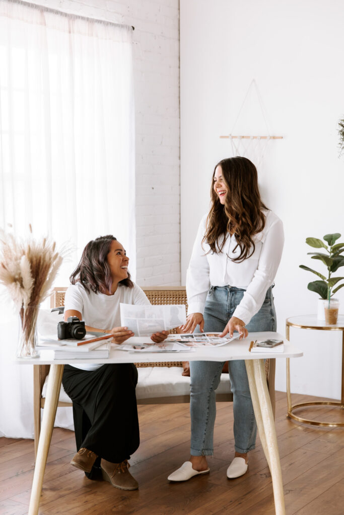 Lucera Studio team collaborating on a brand refresh for Grand Rapids based client.