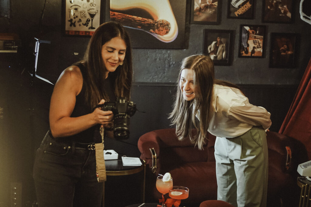 Liz from Lucera Studio leading a brand photo and video shoot for client, The Social G Co.