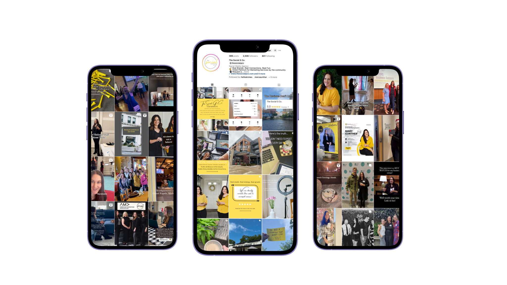 The Social G Co. Before Lucera Studio transformed it with a full brand refresh, photo and video direction, and a high-performing website.
